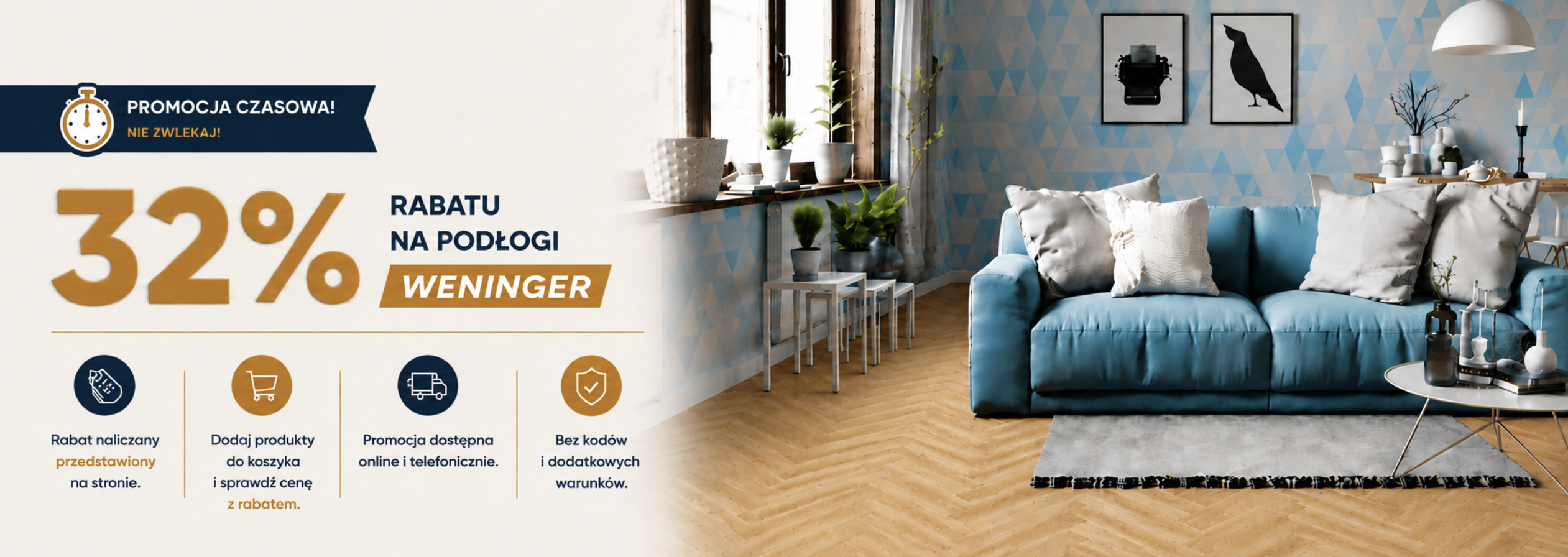 Rabat 32% na podłogi Weninger