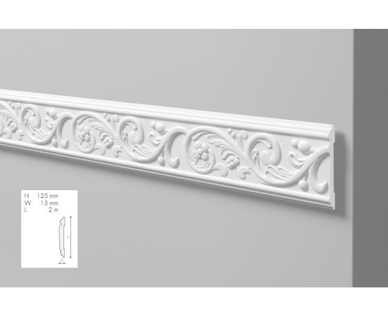 Z12 profil dekoracyjnny z ornamentem 12,5 x 1 x 200 cm Arstyl NMC