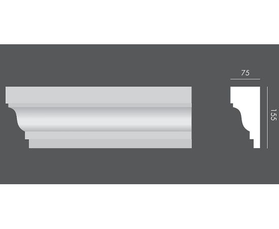 LP.029 profil parapetowy 15,5 x 7,5 x 150 cm EXTERIOR