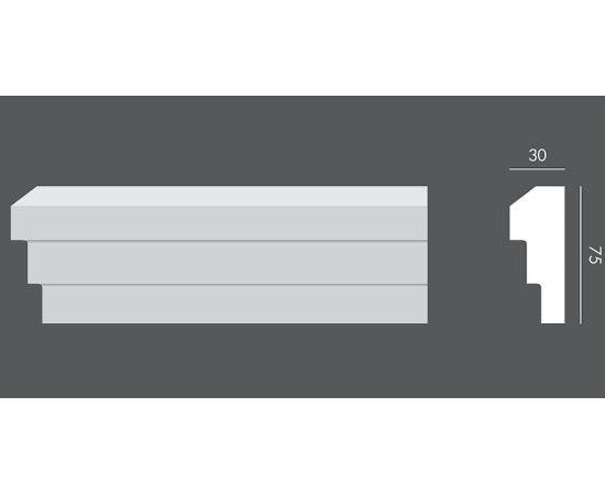 LP.067 profil elewacyjny drzwi i okien 7,5 x 3 x 150 cm EXTERIOR