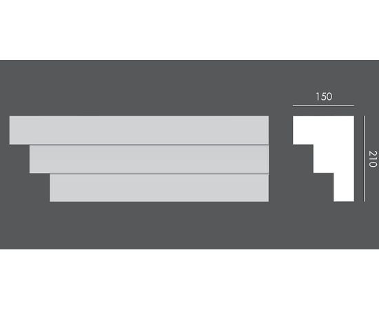 LP.071 profil parapetowy 15 x 21 x 150 cm EXTERIOR