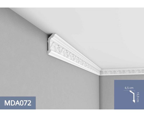 MDA072 listwa gzymsowa z ornamentem 6,4 x 14,8 x 240 cm MARDOM DECOR PRESTIGE