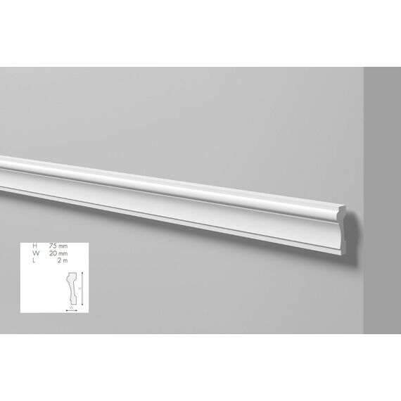 WL6 profil dekoracyjny 7,5 x 2 x 200 cm Wallstyl NMC