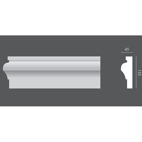 LP.025 profil elewacyjny drzwi i okien 12,5 x 4,5 x 150 cm EXTERIOR