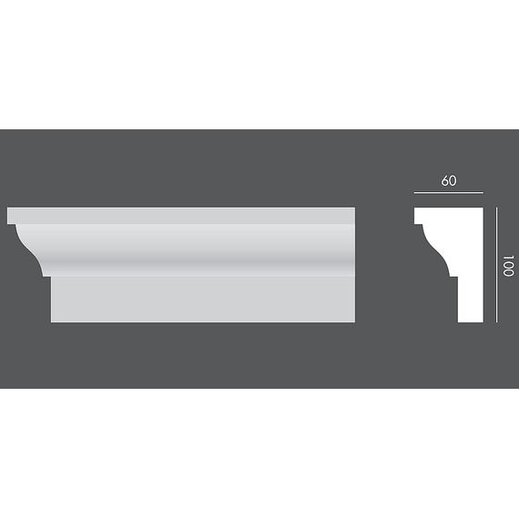 LP.031 profil parapetowy 10 x 6 x 150 cm EXTERIOR