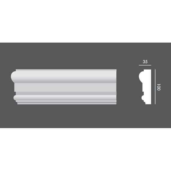 LP.066 profil elewacyjny drzwi i okien 10 x 3,5 x 150 cm EXTERIOR