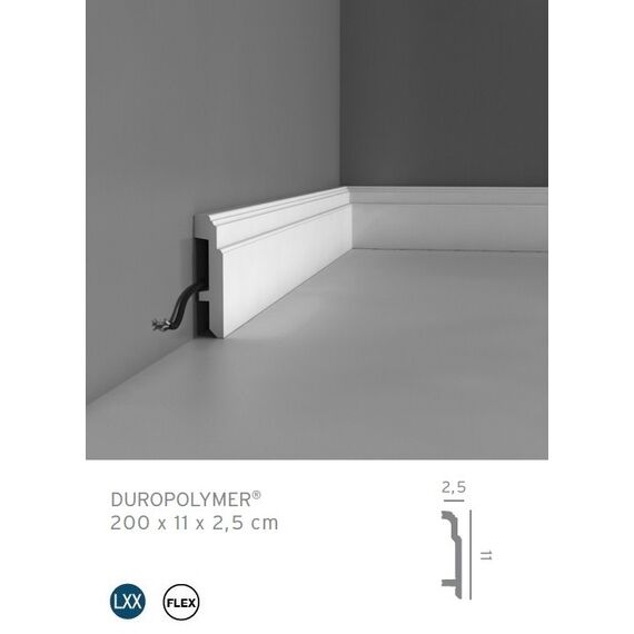 SX155 listwa przypodłogowa 2,5 x 11 x 200 cm ORAC AXXENT