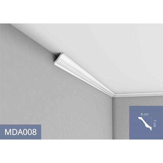 MDA008 listwa gzymsowa z ornamentem 8,2 x 7 x 240 cm MARDOM DECOR PRESTIGE